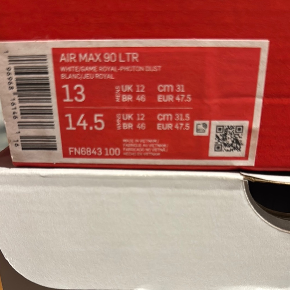 Nike Air Max 90 LTR in White and Royal Blue